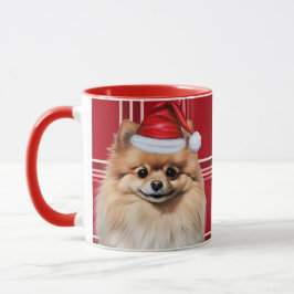 Dog Lover's Pomeranian Holiday Red Plaid Tasse