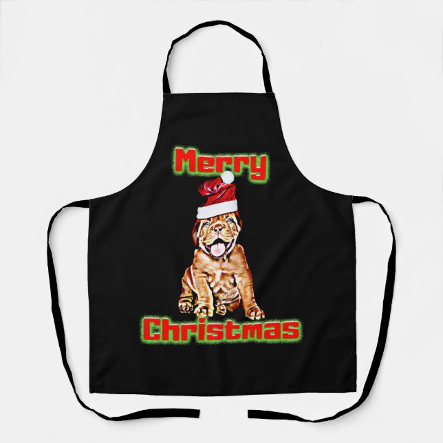 Dog Lovers Weihnachtsgeschenk Design Schürze (Vorderseite)