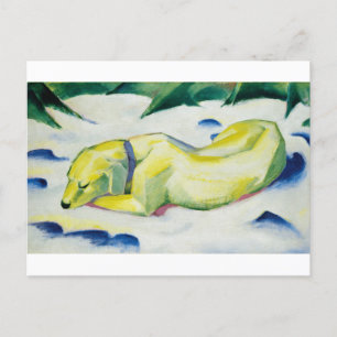 Dog Lying in the Snow Gemälde von Franz Marc Postkarte