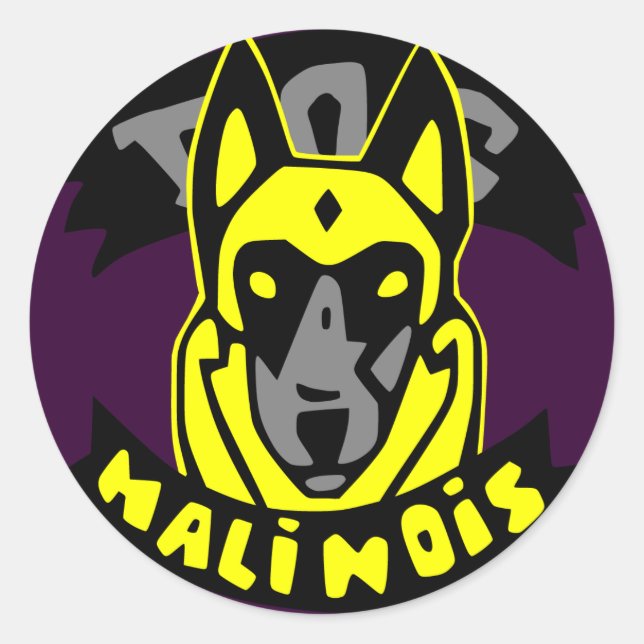 Dog Malinois Runder Aufkleber (Vorderseite)