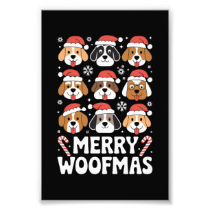 Dog Mama Christmas Merry Woofmas Hund Lover Fotodruck