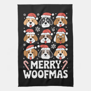 Dog Mama Christmas Merry Woofmas Hund Lover Geschirrtuch