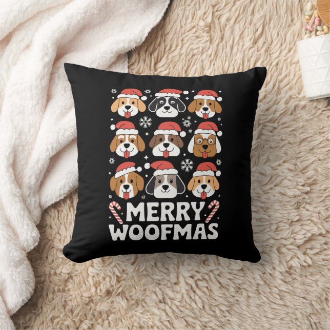 Dog Mama Christmas Merry Woofmas Hund Lover Kissen (Decke)