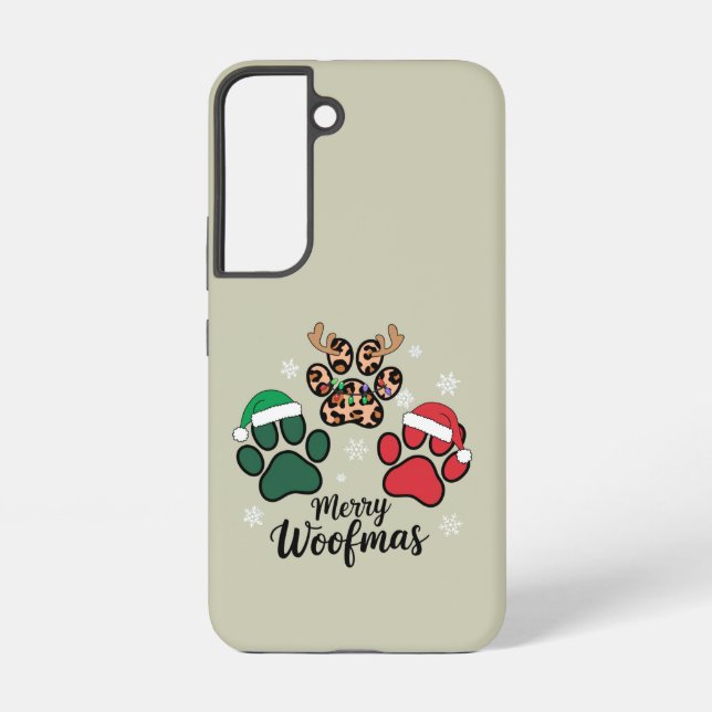 Dog Mama Christmas Merry Woofmas Hund Lover Xmas Samsung Galaxy Hülle (Rückseite)