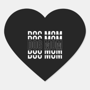 DOG MAMA - Funny Mama T - Shirt Herz-Aufkleber