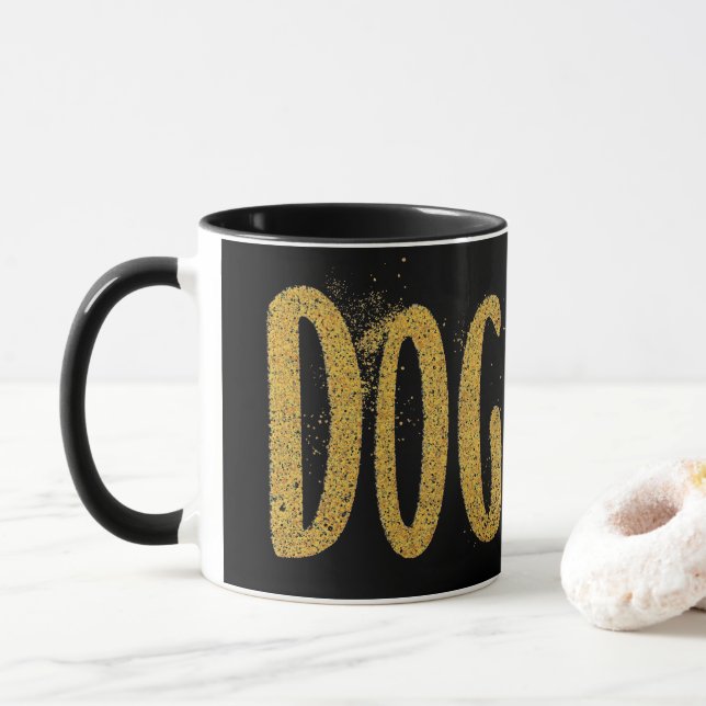 DOG-MAMA, Goldmedaille-Glitzer Tasse (Mit Donut)