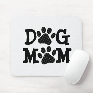 DOG MAMA Pawprints mit Polka Dots Mousepad
