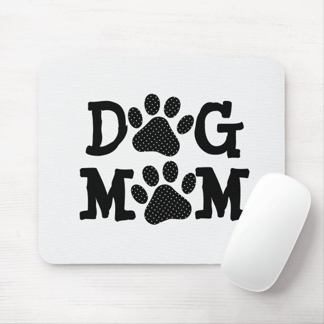 DOG MAMA Pawprints mit Polka Dots Mousepad (Mit Mouse)