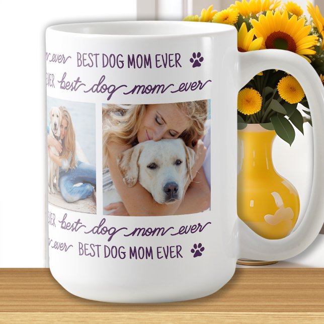 DOG-MAMA Personalisiert 4 FotoCollage Kaffeetasse (Von Creator hochgeladen)