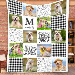 DOG-MAMA Personalisierte FotoCollage Einzigartiges Fleecedecke<br><div class="desc">Hunde Mama - Mein bester Freund hat Pfoten! Feiern Sie Ihre beste Freundin mit einer individuellen Begleiter Foto Collage Decke! Diese einzigartige Hundedecke bietet 6 Ihrer Lieblingsfotos, kariertes Büffel in Schwarz und Weiß, sowie graue Aquarellbilder und Knochen. Alles kombiniert zu einem einzigartigen Steppdecke wie Vlies. Wenn Sie so viele lustige...</div>