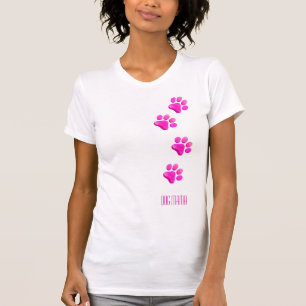 Dog Mama Pink Paw Prints Pet Lover Spaß T-Shirt