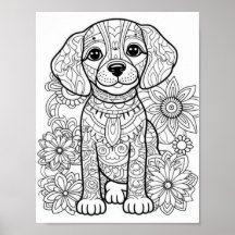 Dog Mandala Adult Coloring