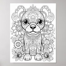 Dog Mandala Adult Coloring