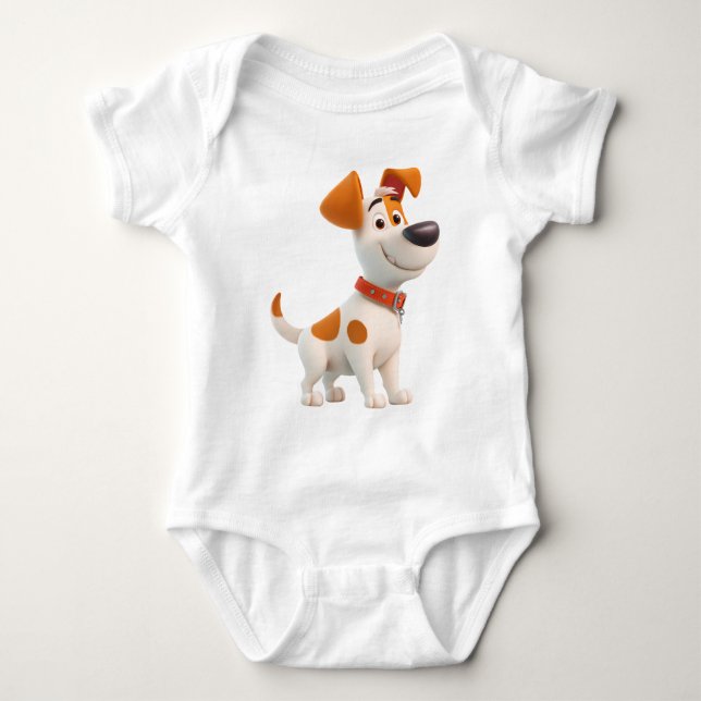Dog Mascot – Cute Cartoon Puppy Kids  Baby Strampler (Vorderseite)