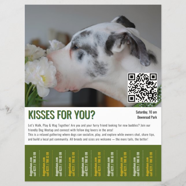 dog meetup tear-off flyer template (Vorne)