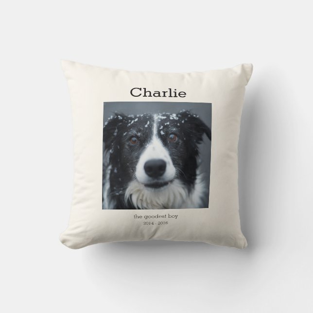 Dog Memorial Cushion Pet Remembrance Throw Pillow Kissen (Vorderseite)