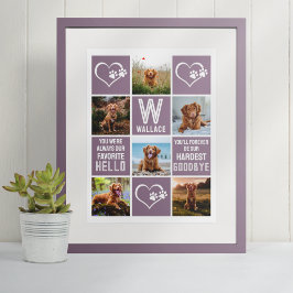 Dog Memorial Foto Collage Hardest Goodbye Poster