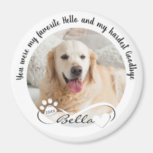 Dog Memorial Zitat 2 Foto Pawprint Herz Unendlichk Magnet