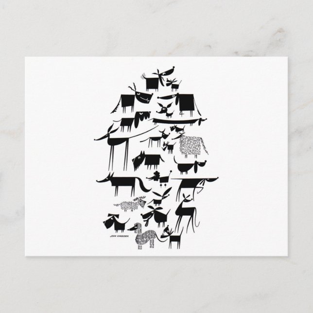 Dog Menagerie Postkarte (Vorderseite)