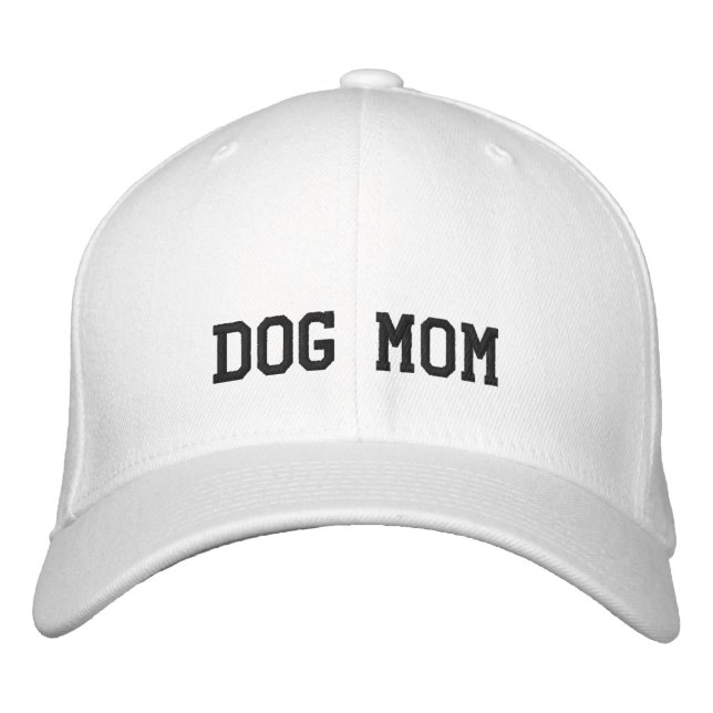 DOG MOM BESTICKTE BASEBALLKAPPE (Vorderseite)