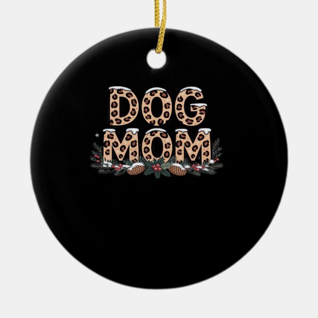 dog mom Classic T-Shirt Keramik Ornament (Vorne)