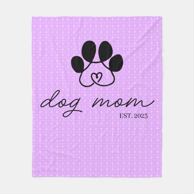  dog mom customizable lilac fleecedecke (Vorderseite)