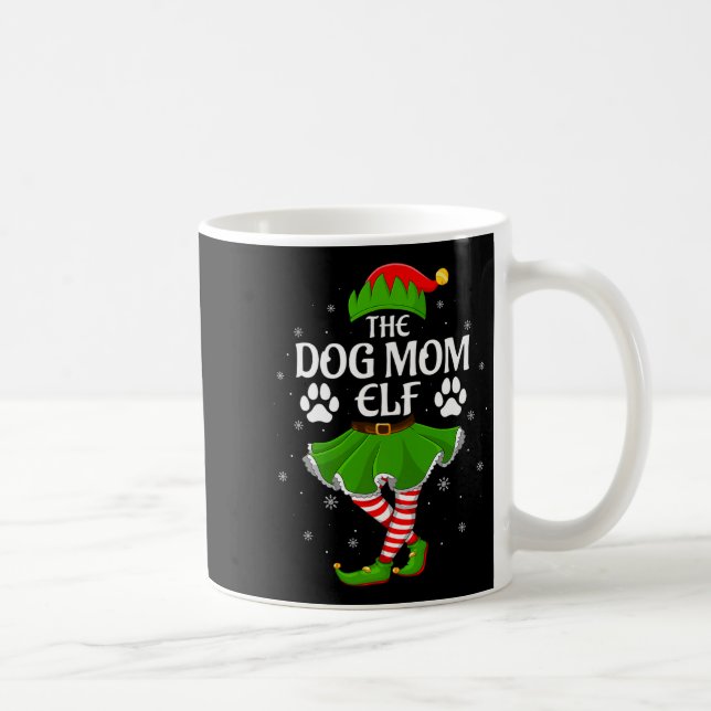 Dog Mom Elf Christmas Family Girls Women Elf Squad Kaffeetasse (Rechts)