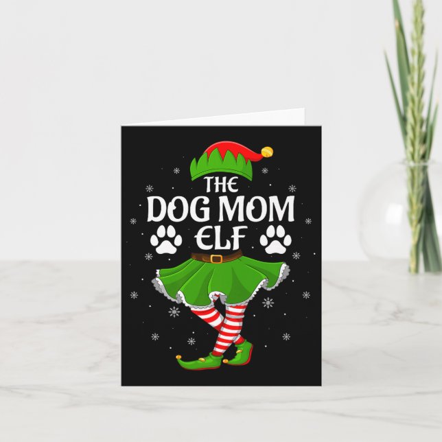 Dog Mom Elf Christmas Family Girls Women Elf Squad Karte (Vorderseite)