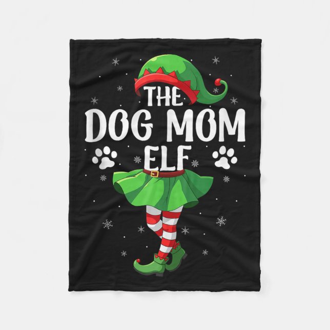 Dog Mom Elf Christmas Girls Women Elf Squad Xmas F Fleecedecke (Vorderseite)