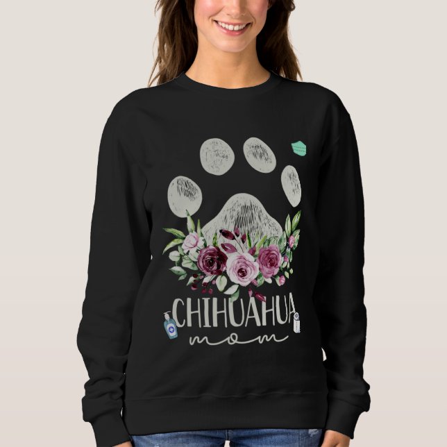 Dog Mom  for Women  Paw Print Floral Graphic Sweatshirt (Vorderseite)