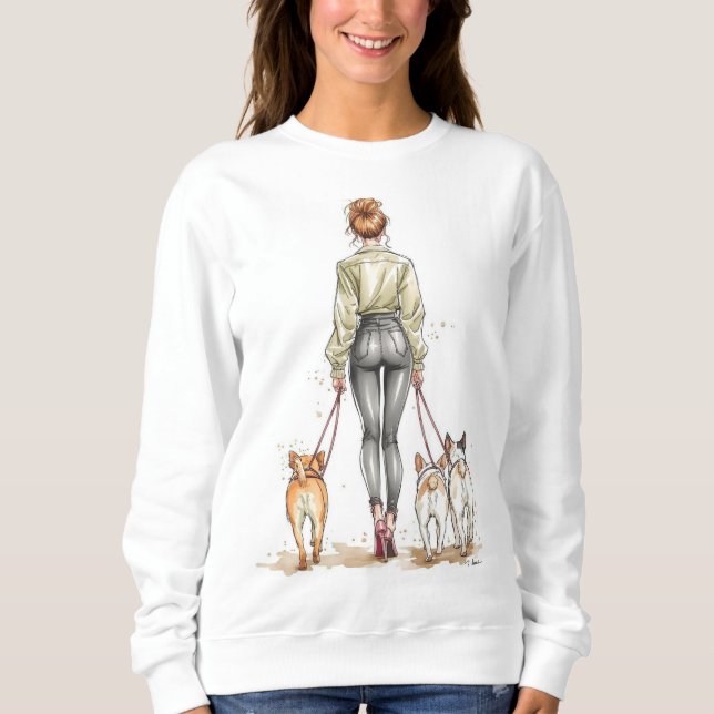 Dog Mom Girl Boss Sweatshirt | Urban Chic Dog Walk (Vorderseite)