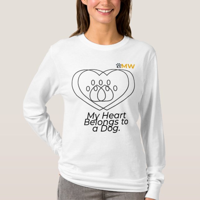 Dog Mom Heart Shirt – Chic Double Heart Long Sleev (Vorderseite)