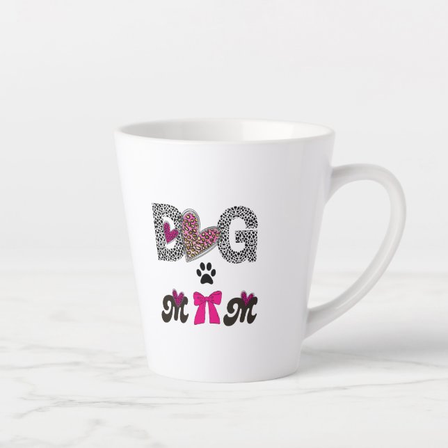 Dog Mom Leopard Heart Mug -Mom Lover Gift  Milchtasse (Rechts)