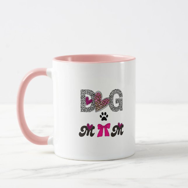Dog Mom Leopard Heart Mug -Mom Lover Gift  Tasse (Links)