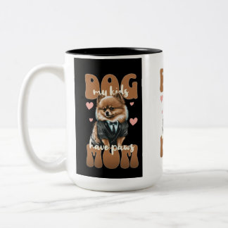 Dog Mom Mug – Minimalist Design – Stylish Pet Love Zweifarbige Tasse