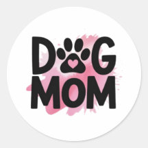 Dog Mom Paw Print Heart Sticker Dog Lover Gift