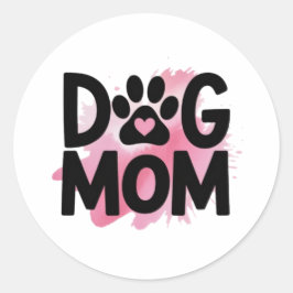 Dog Mom Paw Print Heart Sticker Dog Lover Gift