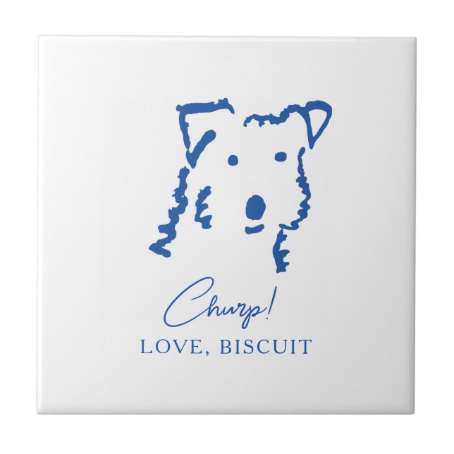 Dog Mom Personalized Fox Terrier Memorial Tile Fliese (Vorderseite)