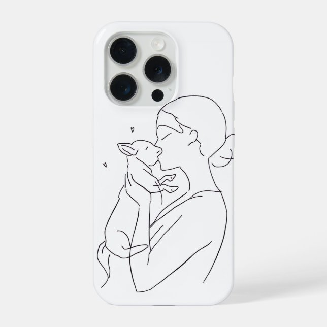 Dog Mom Phone Case Minimalist Pet Lover iPhone Hülle (Rückseite)