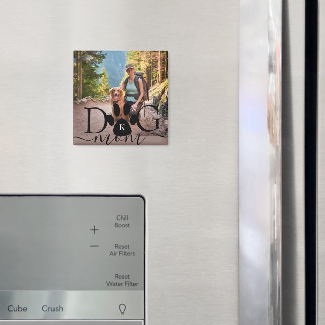 Dog Mom photo memory monogram Magnet (In Situ (Kühlschrank))