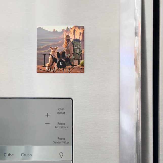 Dog Mom photo memory monogram Magnet (In Situ (Kühlschrank))