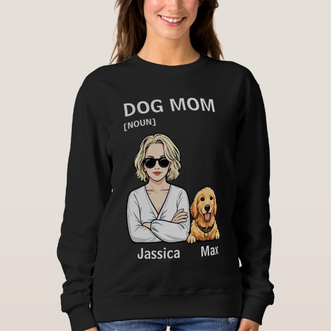 Dog Mom Portrait With Golden Retriever Art Sweatshirt (Vorderseite)
