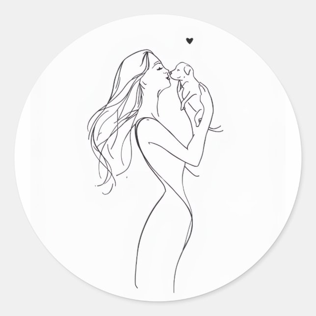 Dog Mom Sticker Minimalist Pet Lover Vinyl Decal (Vorderseite)