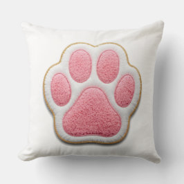 Dog Mom Throw Pillow | Embroidered Heart Paw Print Kissen
