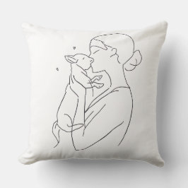 Dog Mom Throw Pillow Minimalist Pet Lover Home Kissen
