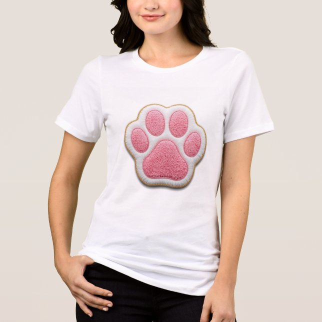  Dog Mom Varsity Style T-Shirt | Pink and White Tri-Blend Shirt (Vorderseite)