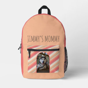 Dog Mommy Peach Arch Foto Bedruckter Rucksack