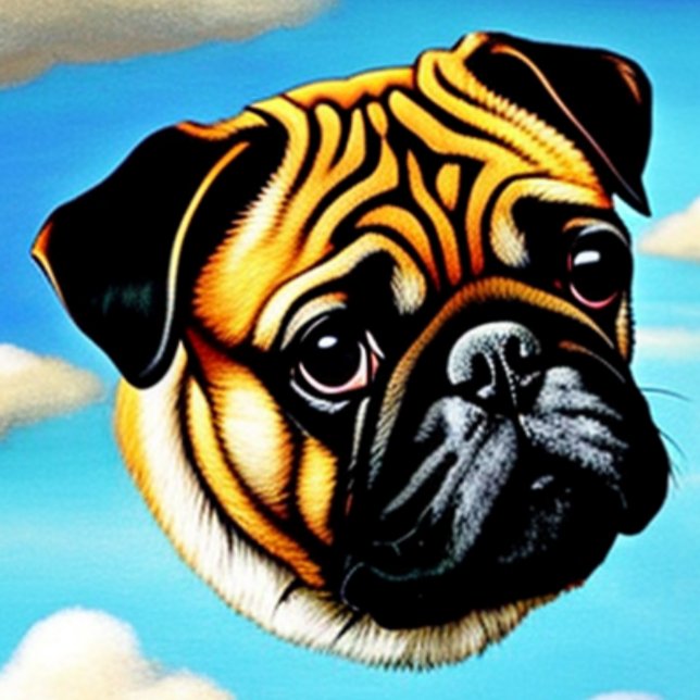 DOG-Mops-Gesicht in einem Sky-T - Shirt (Von Creator hochgeladen)