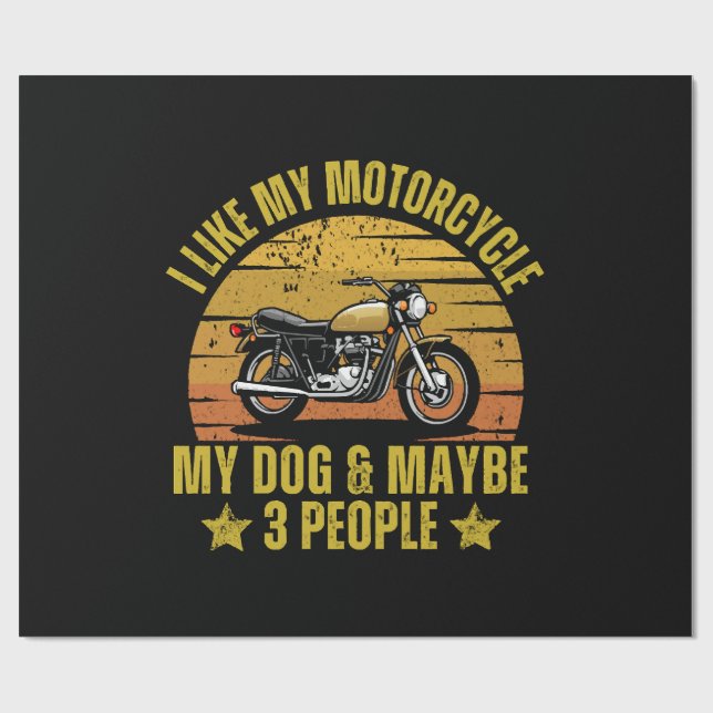 Dog Motorrad Geschenkpapier (Flach)