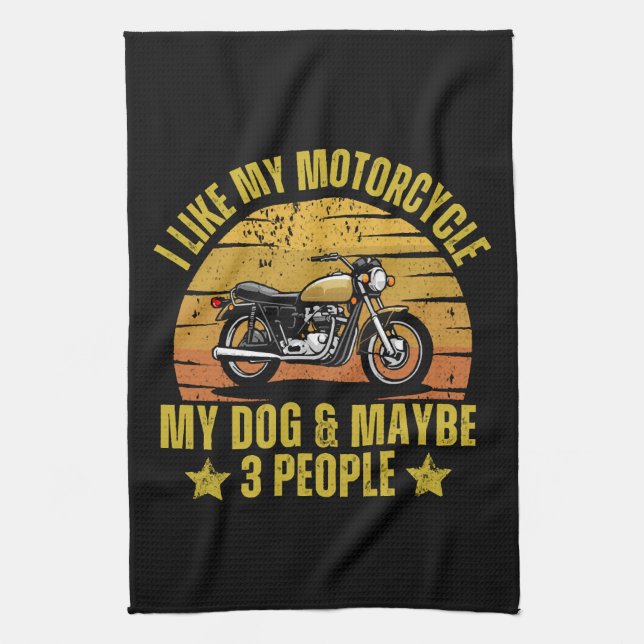 Dog Motorrad Geschirrtuch (Vertikal)